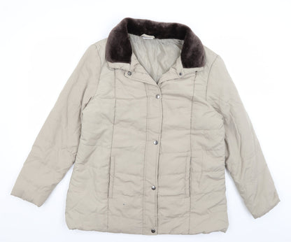 Ann De Lancay Womens Grey   Quilted Coat Size M