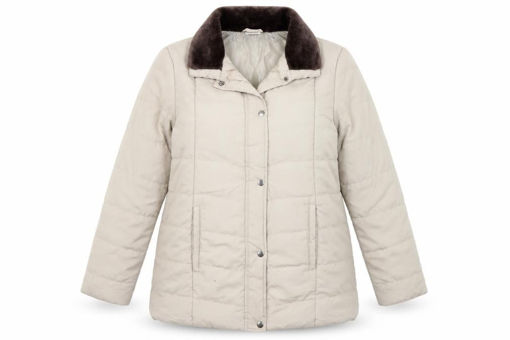 Womens UK Size M Ann De Lancay Grey Quilted Coat