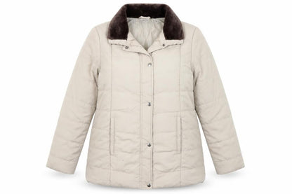 Womens UK Size M Ann De Lancay Grey Quilted Coat