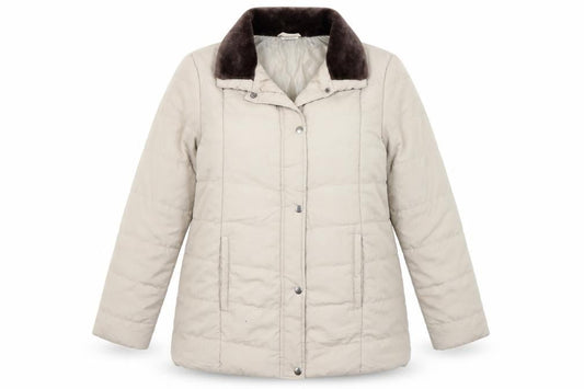 Womens UK Size M Ann De Lancay Grey Quilted Coat