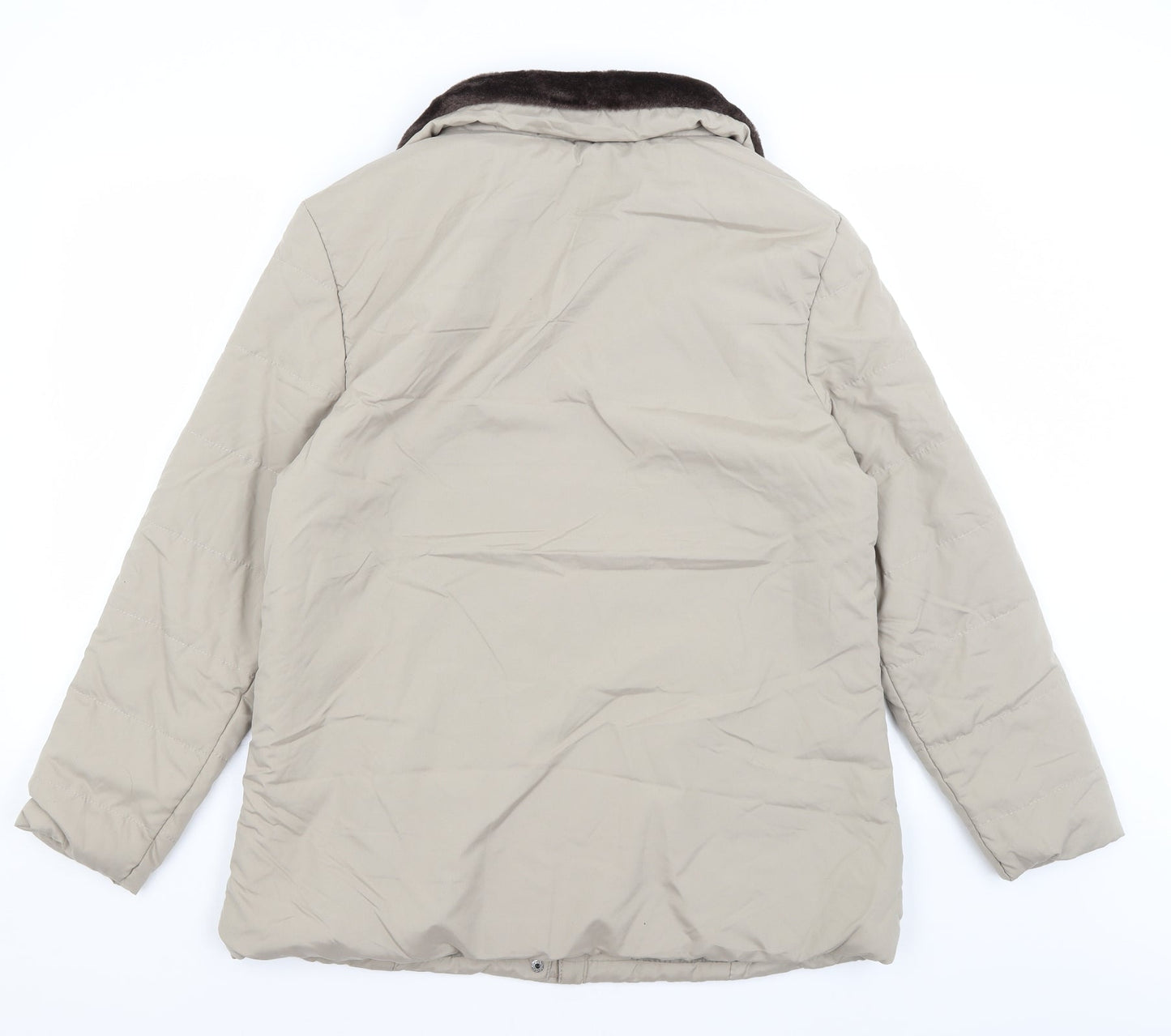 Ann De Lancay Womens Grey   Quilted Coat Size M