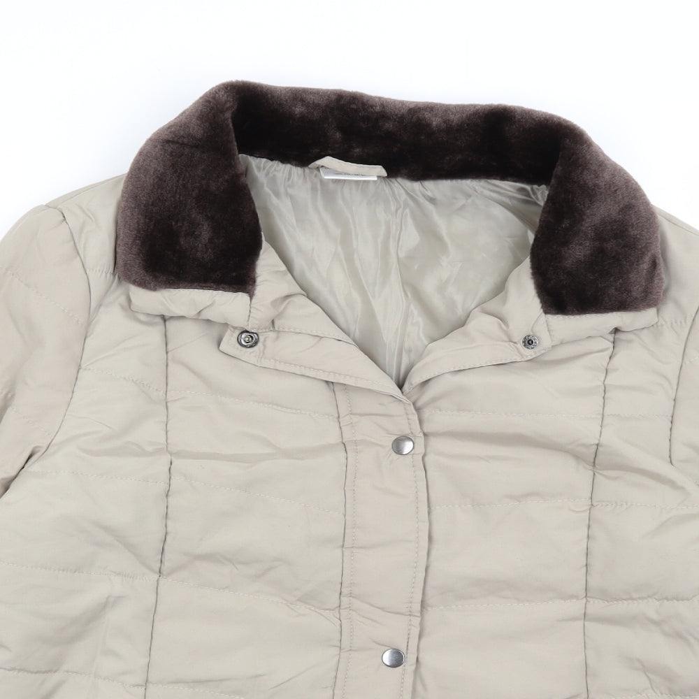 Ann De Lancay Womens Grey   Quilted Coat Size M