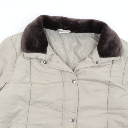 Ann De Lancay Womens Grey   Quilted Coat Size M