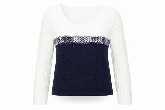Front view of Sweater Shop women’s white jumper, size M