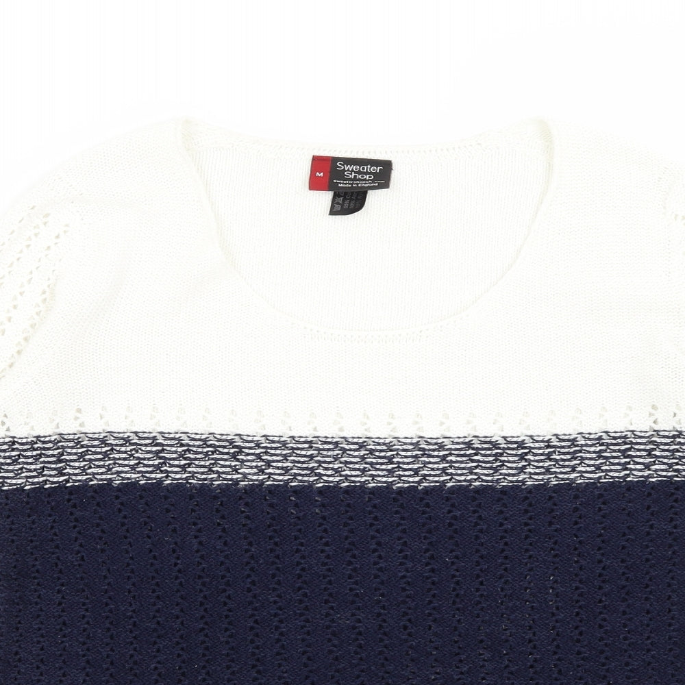 Womens UK Size M Sweater Shop White Pullover Jumper