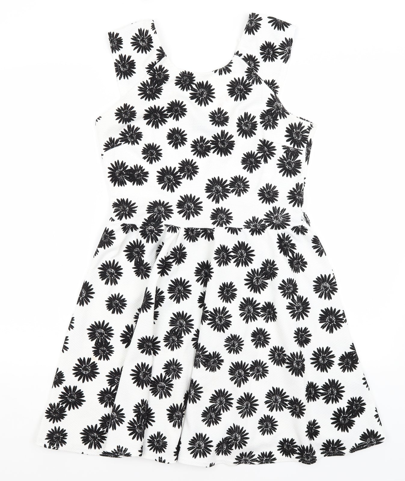 Club L Womens White Floral  Fit & Flare  Size 12