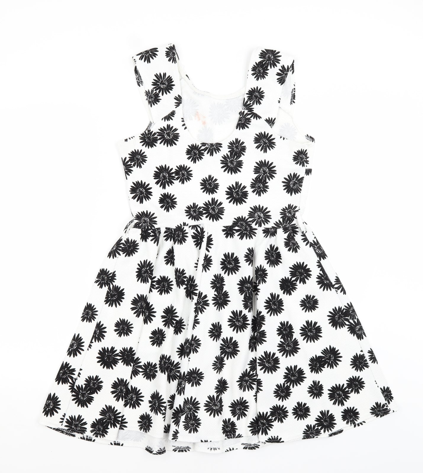 Club L Womens White Floral  Fit & Flare  Size 12