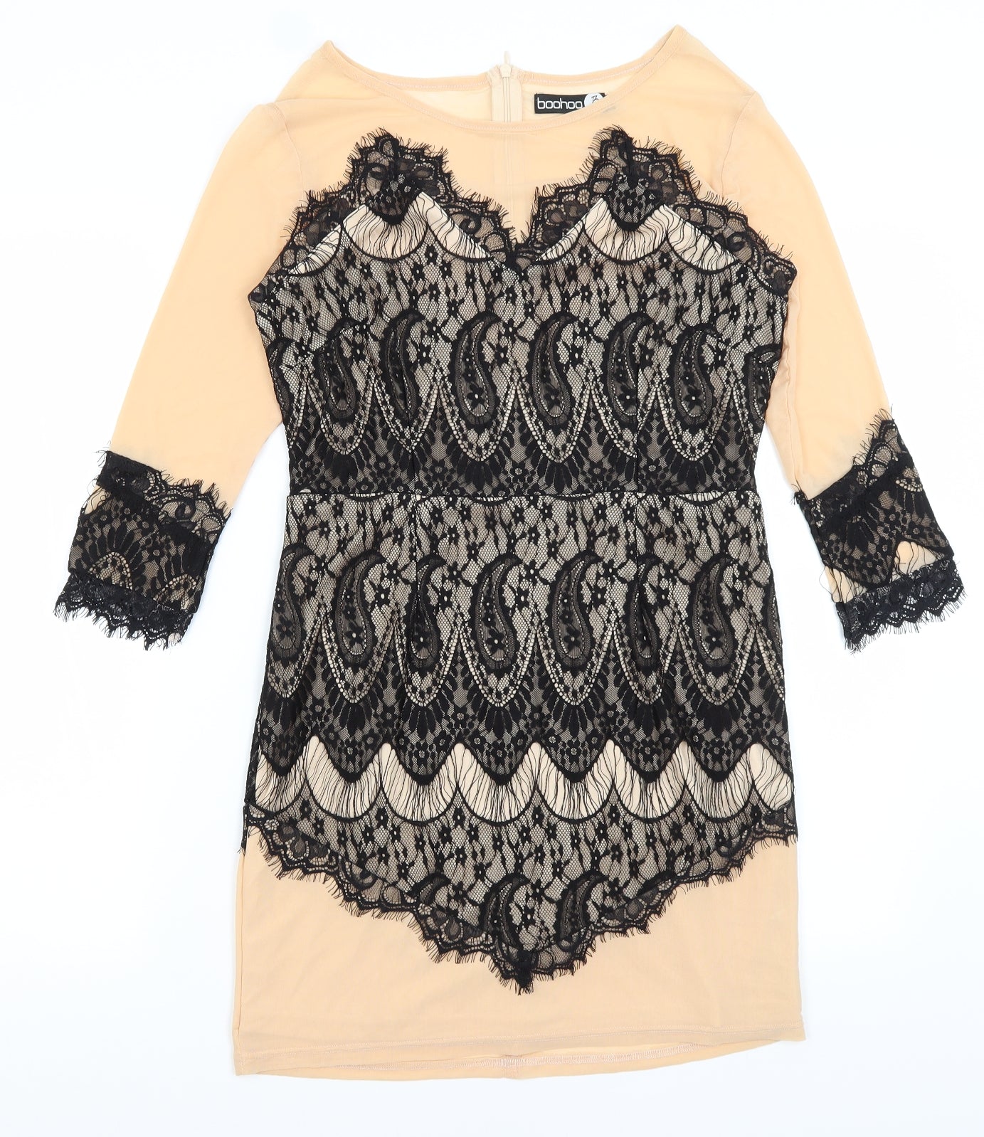 Boohoo Womens Pink Paisley  Pencil Dress  Size 12