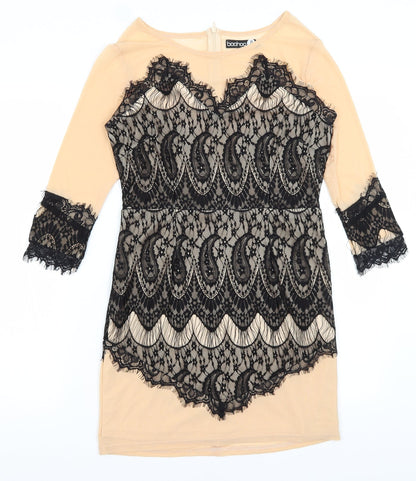 Boohoo Womens Pink Paisley  Pencil Dress  Size 12