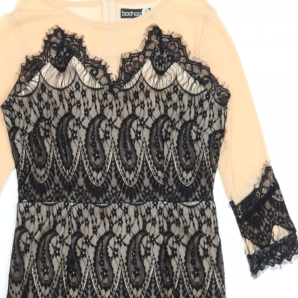 Boohoo Womens Pink Paisley  Pencil Dress  Size 12