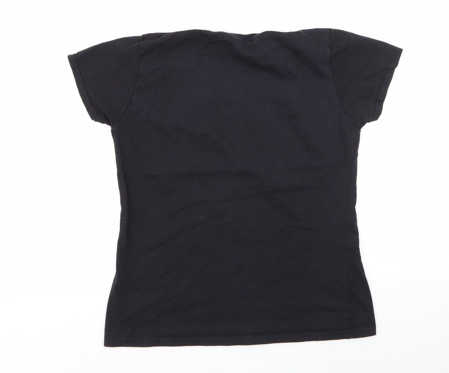 Womens UK Size L Fruit of the Loom Black Basic T-Shirt