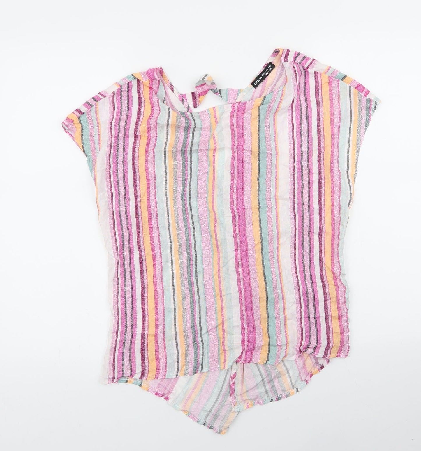 SHEIN  Womens Multicoloured Striped  Basic Blouse Size L