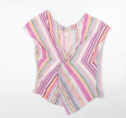 SHEIN  Womens Multicoloured Striped  Basic Blouse Size L