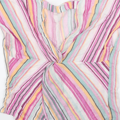 SHEIN  Womens Multicoloured Striped  Basic Blouse Size L