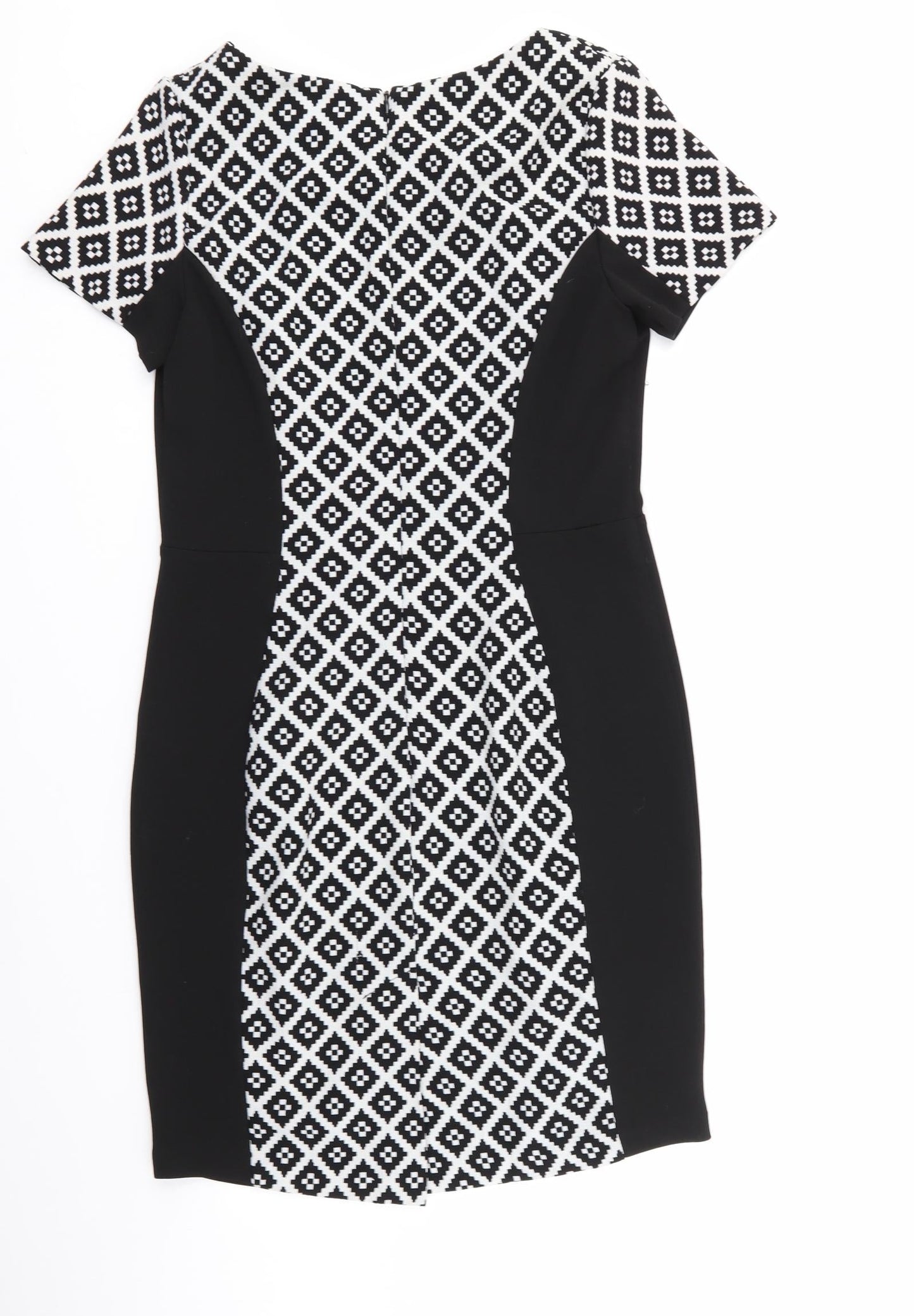 Peacocks Womens Multicoloured Geometric  Fit & Flare  Size 12