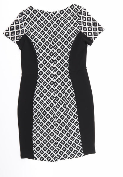 Peacocks Womens Multicoloured Geometric  Fit & Flare  Size 12