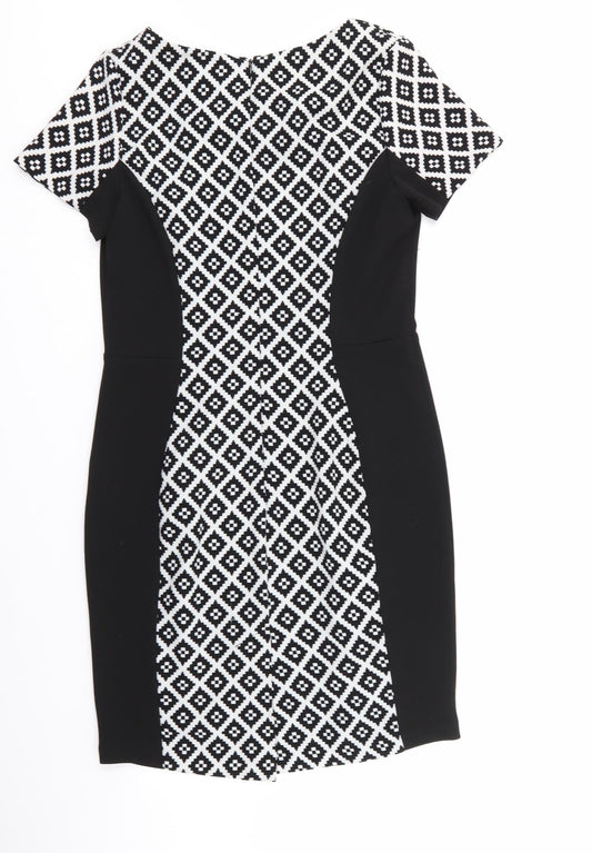 Peacocks Womens Multicoloured Geometric  Fit & Flare  Size 12