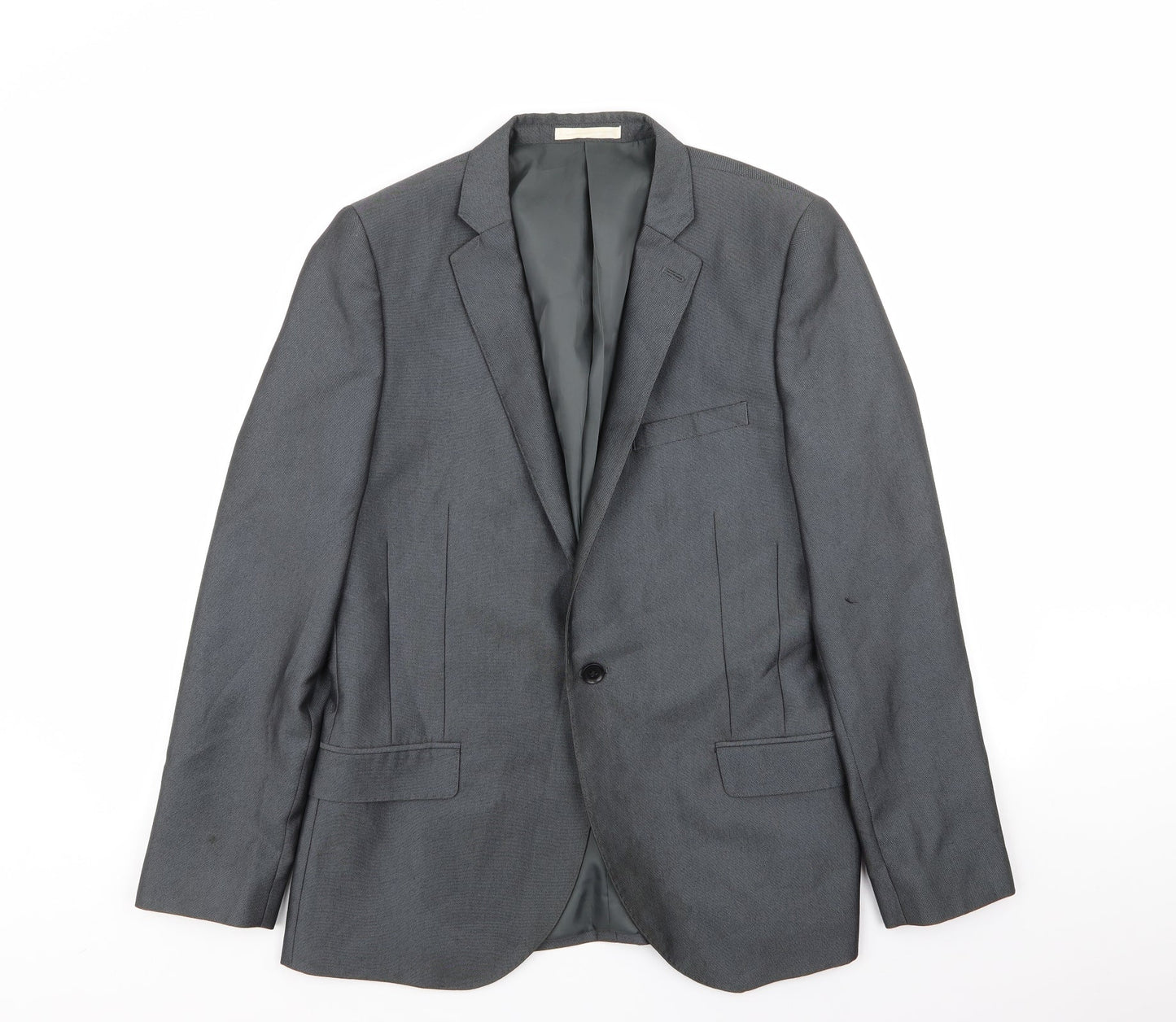 Mens UK Size 40 Moss London Regular Grey Suit Jacket