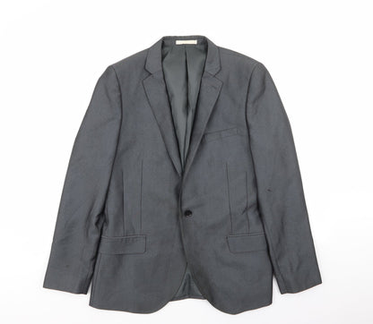 Mens UK Size 40 Moss London Regular Grey Suit Jacket