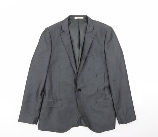 Mens UK Size 40 Moss London Regular Grey Suit Jacket
