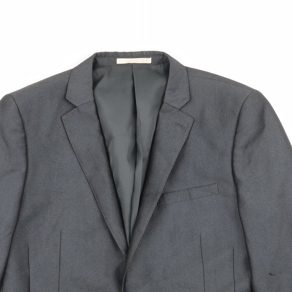 Mens UK Size 40 Moss London Regular Grey Suit Jacket