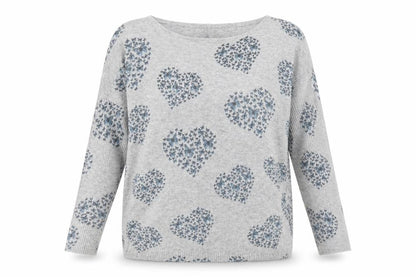 QED London Womens Grey Geometric  Pullover Jumper Size S