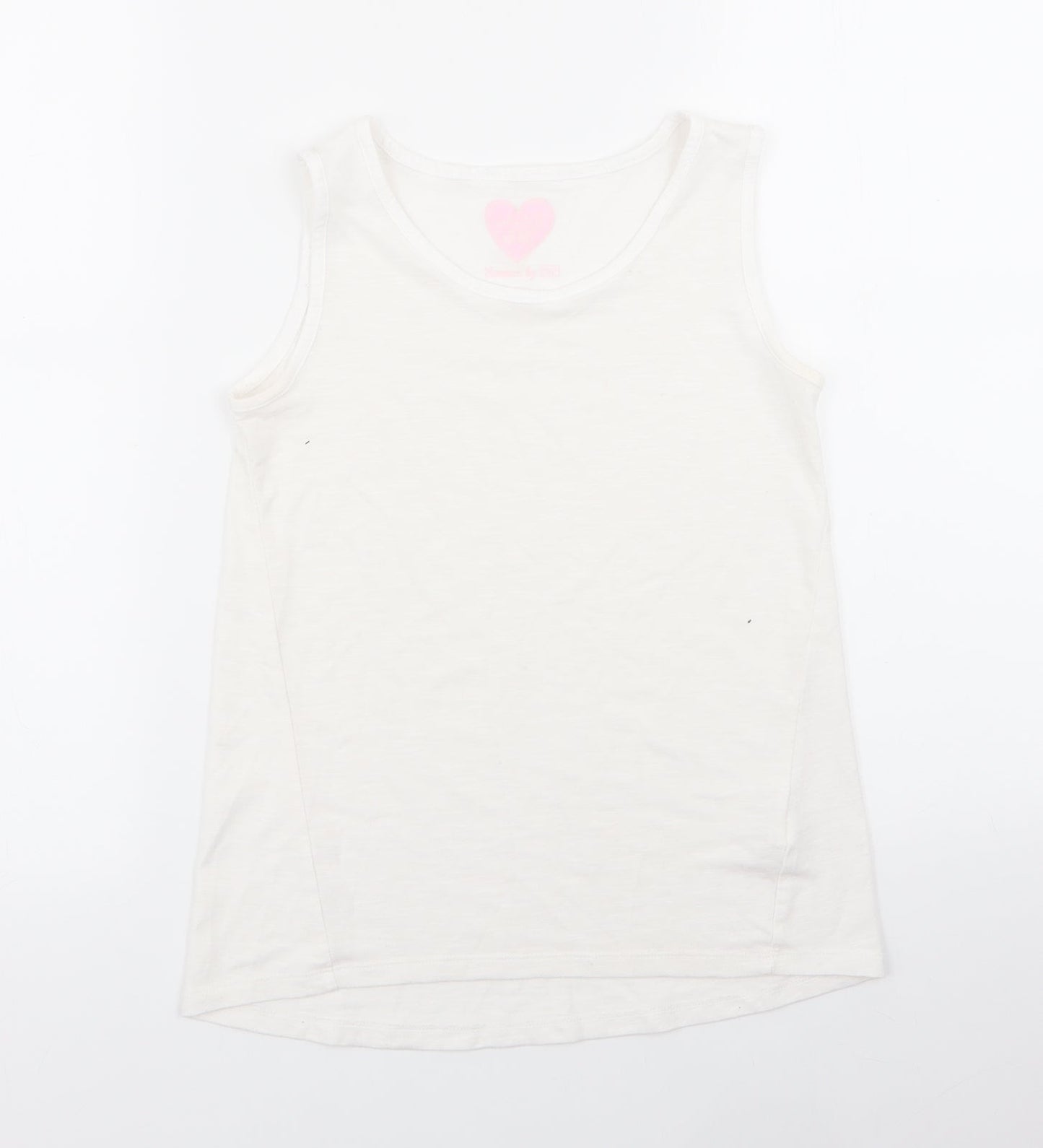 F&F Girls White   Basic T-Shirt Size 9-10 Years