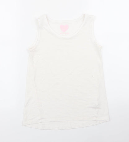 F&F Girls White   Basic T-Shirt Size 9-10 Years
