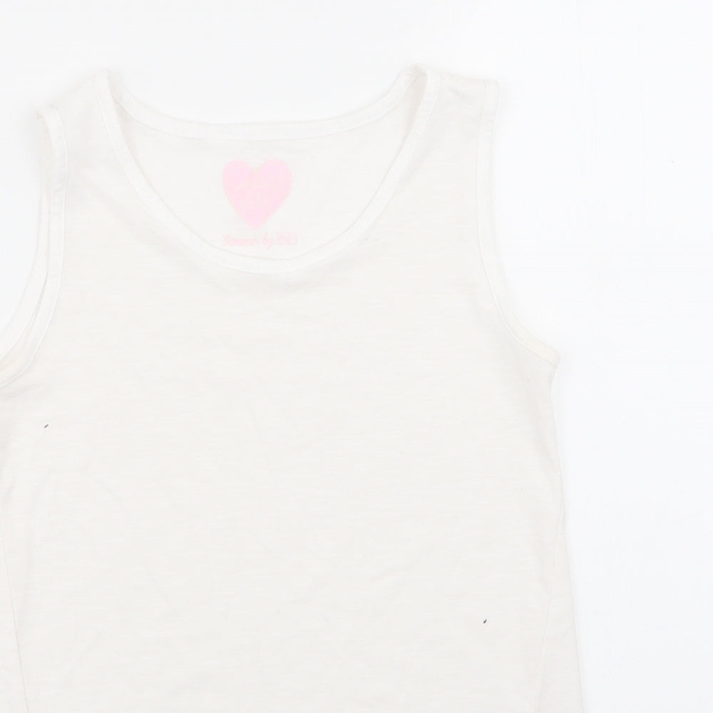 F&F Girls White   Basic T-Shirt Size 9-10 Years