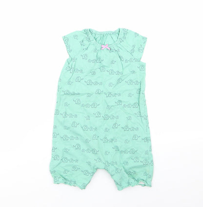George  Green Animal Print  Babygrow One-Piece Size 12-18 Months