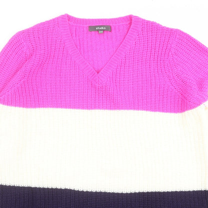 Womens UK Size 12 Studio Multicoloured Pullover Jumper
