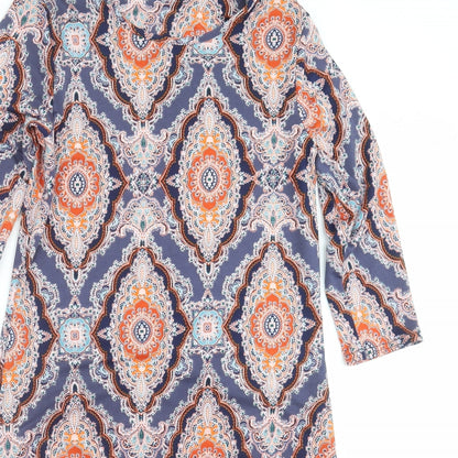 Peacocks Womens Blue Geometric  Shift  Size 10