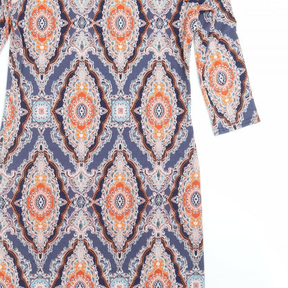 Peacocks Womens Blue Geometric  Shift  Size 10
