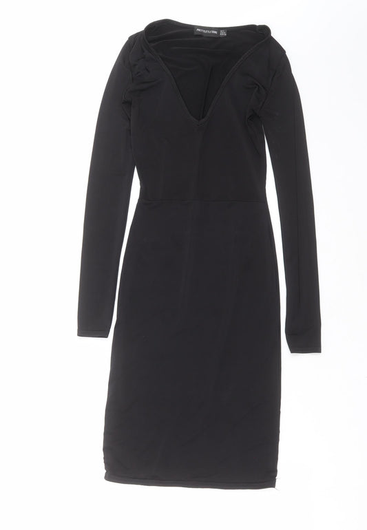 PRETTYLITTLETHING Womens Black   Bodycon  Size 4