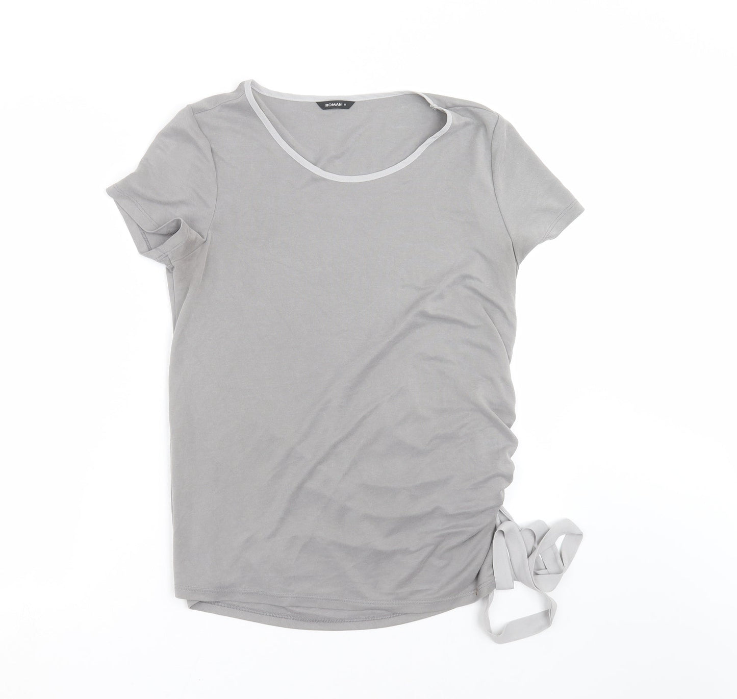 Womens UK Size 12 Roman Grey Basic T-Shirt