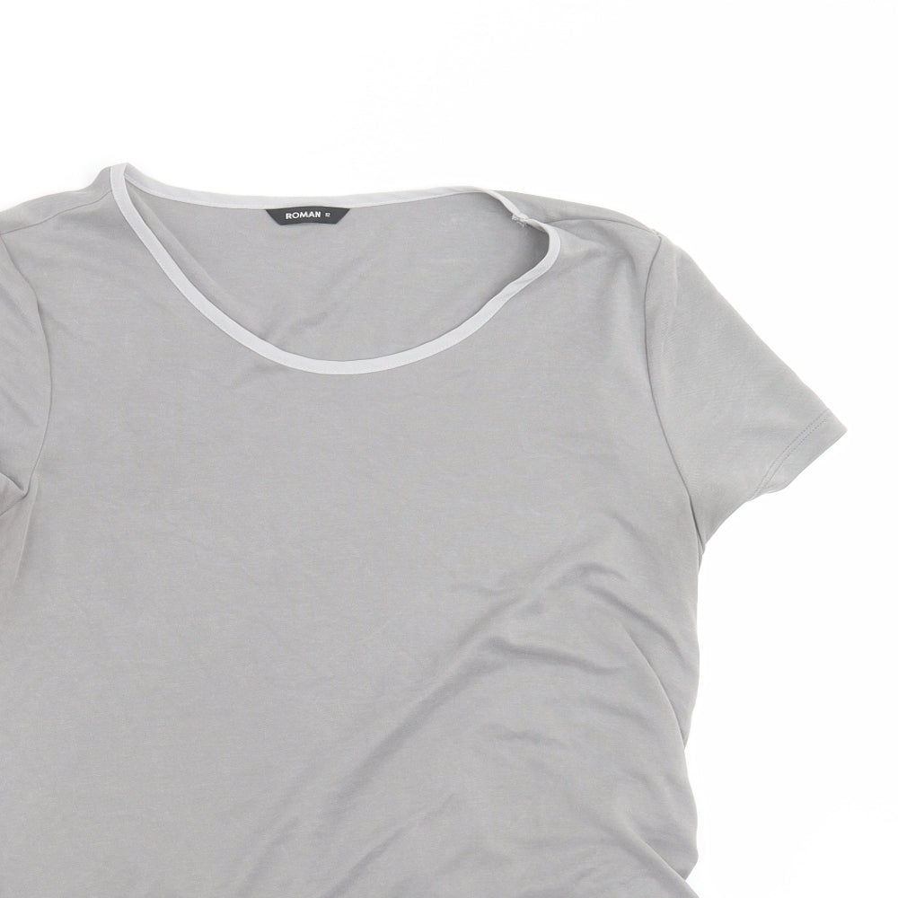 Womens UK Size 12 Roman Grey Basic T-Shirt