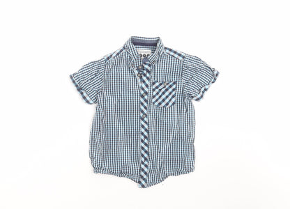 Matalan Boys Blue Check  Basic Button-Up Size 6-7 Years
