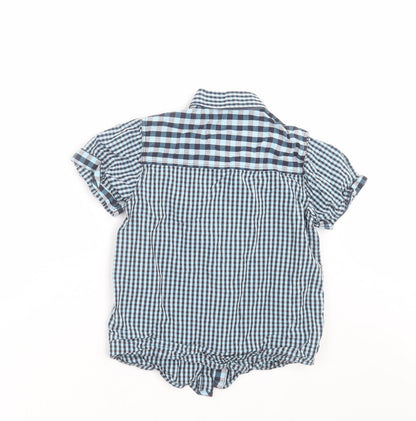 Matalan Boys Blue Check  Basic Button-Up Size 6-7 Years