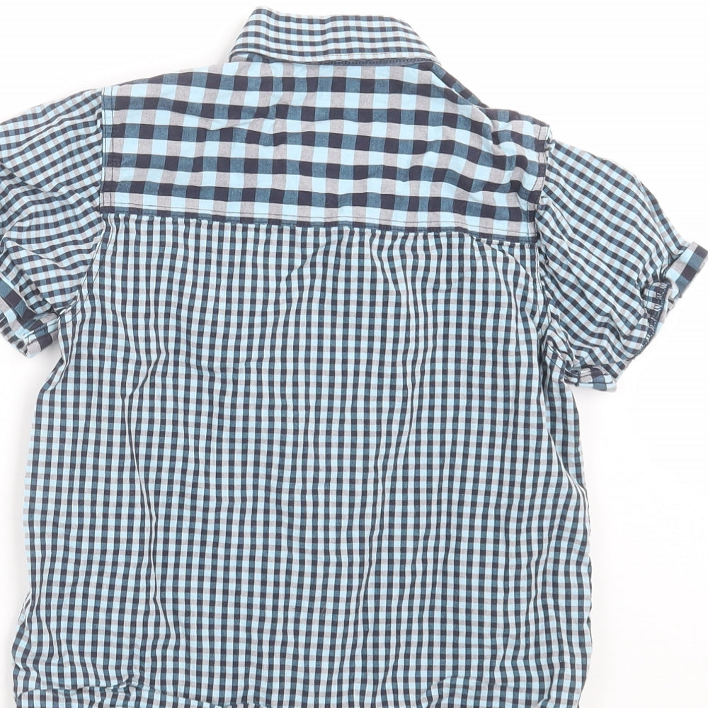 Matalan Boys Blue Check  Basic Button-Up Size 6-7 Years