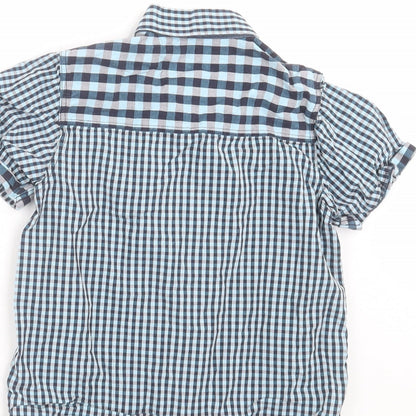 Matalan Boys Blue Check  Basic Button-Up Size 6-7 Years