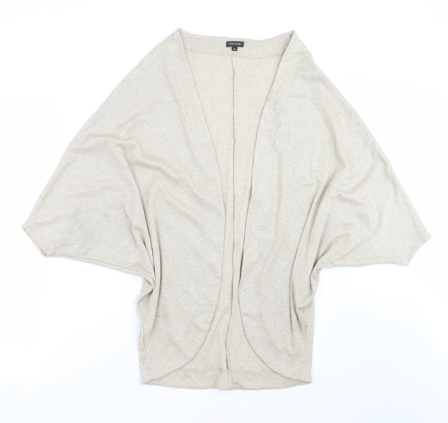 Womens UK Size 10 River Island Gold Cardigan Jumper