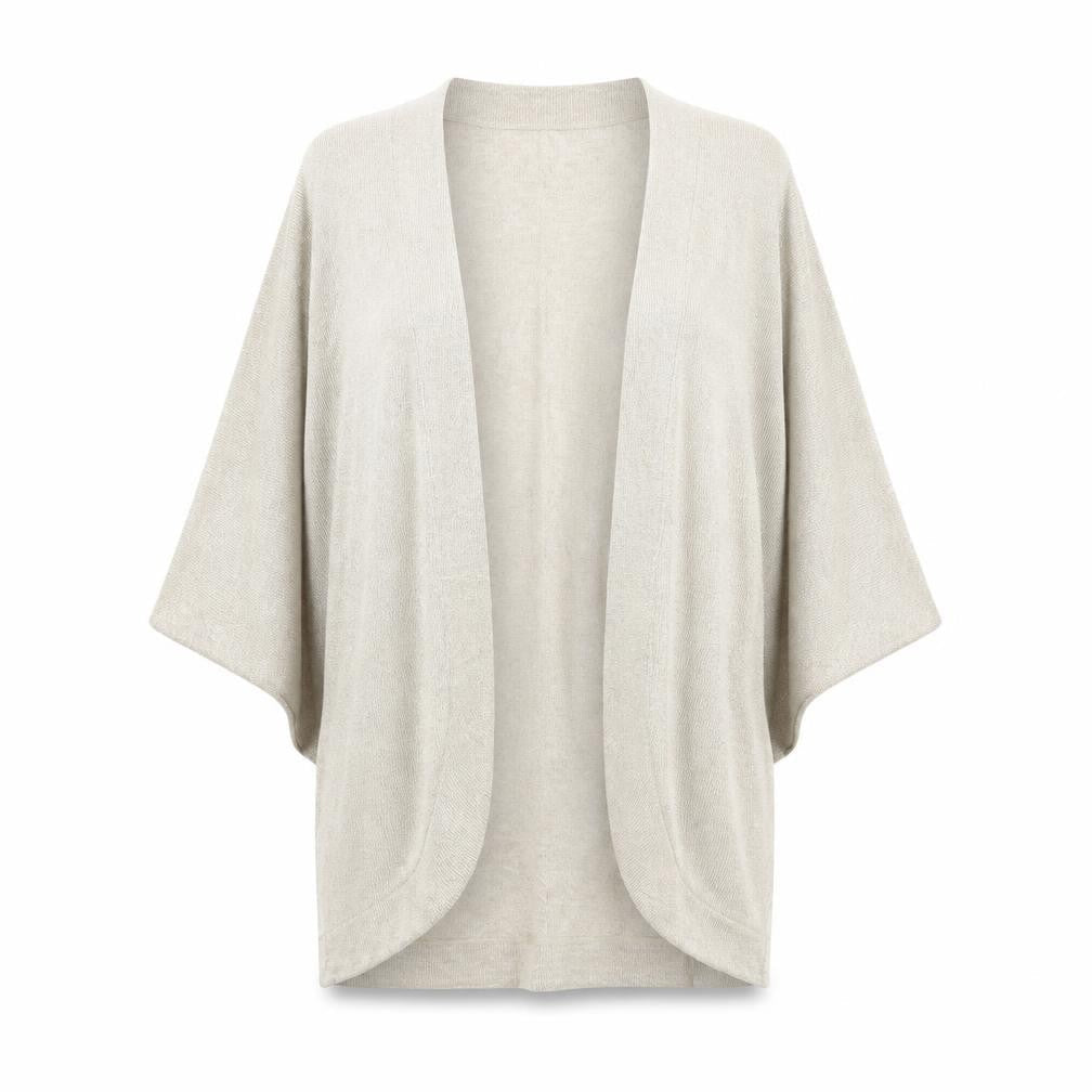 Front view of River Island women’s gold cardigan jumper, size UK 10