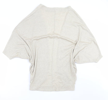 Womens UK Size 10 River Island Gold Cardigan Jumper