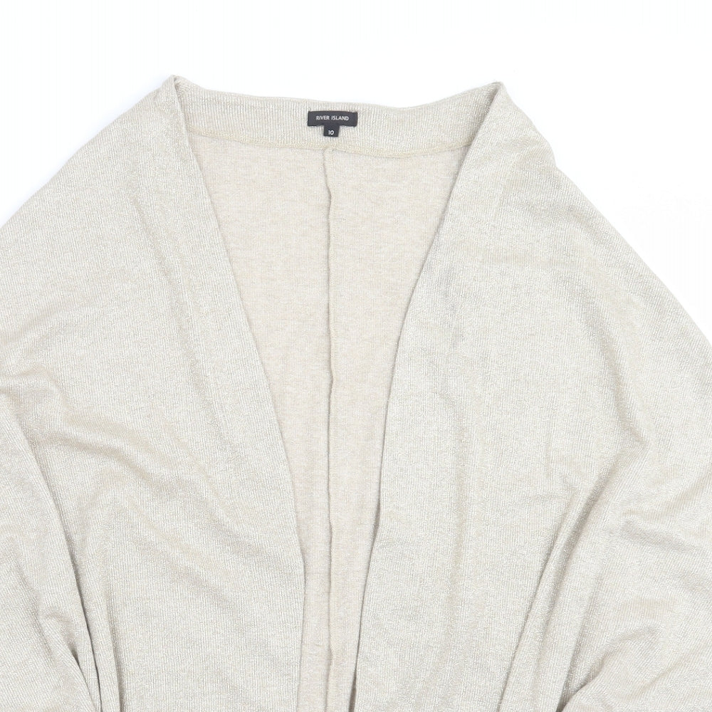 Womens UK Size 10 River Island Gold Cardigan Jumper