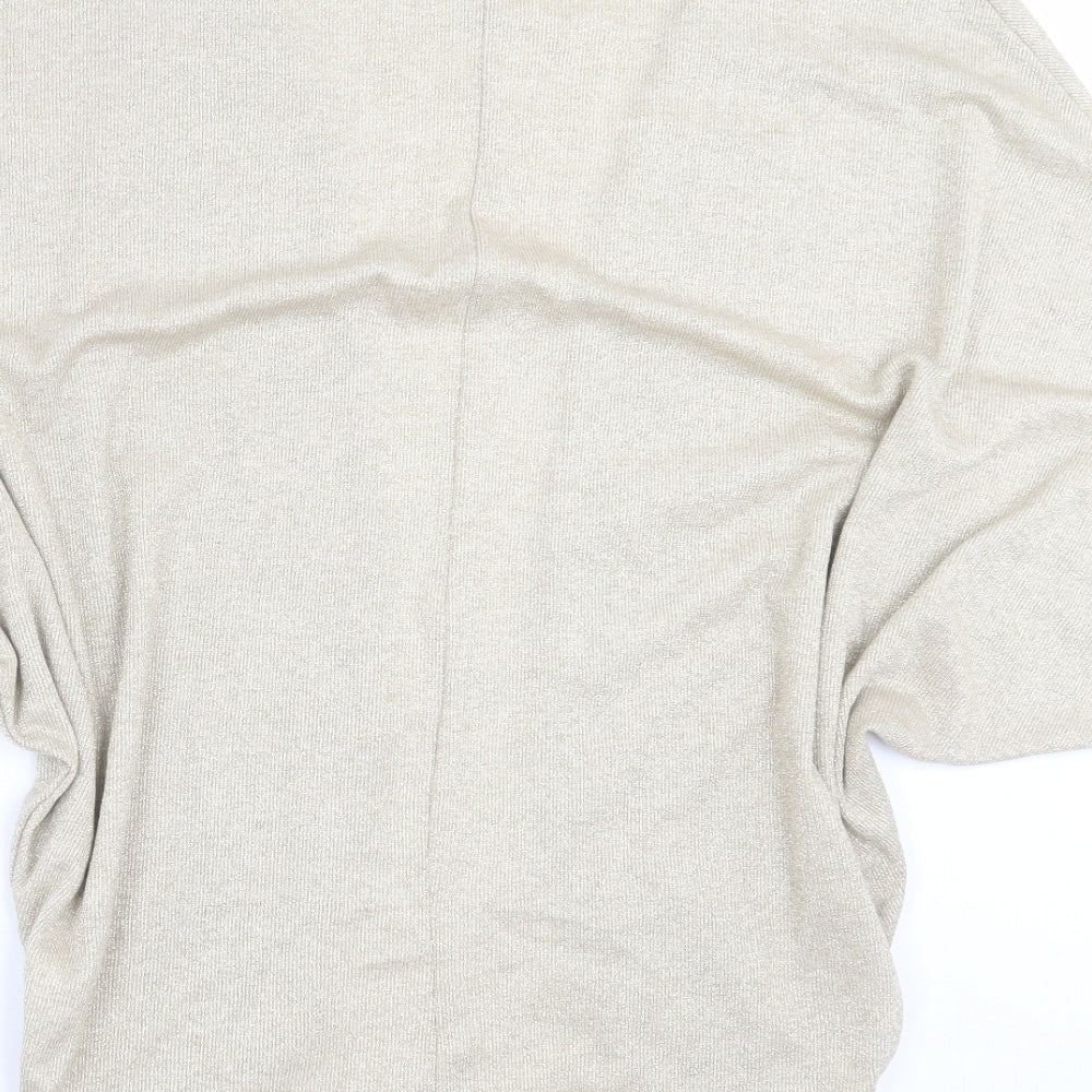 Womens UK Size 10 River Island Gold Cardigan Jumper