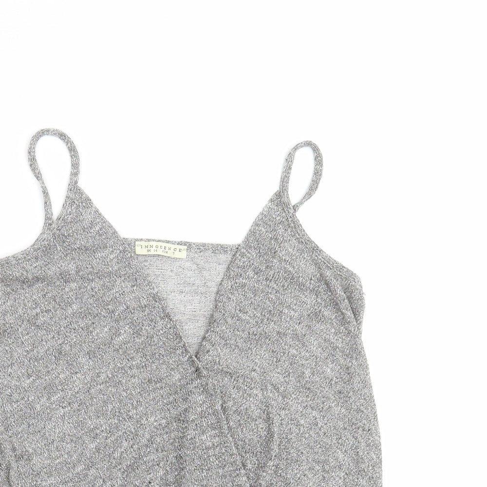Womens UK Size 14 INNOCENCE Silver Camisole Blouse