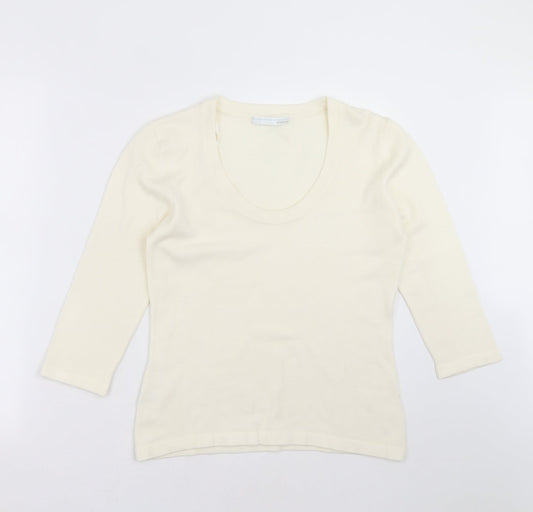 AMARANTO Womens Ivory  Knit Pullover Jumper Size 12