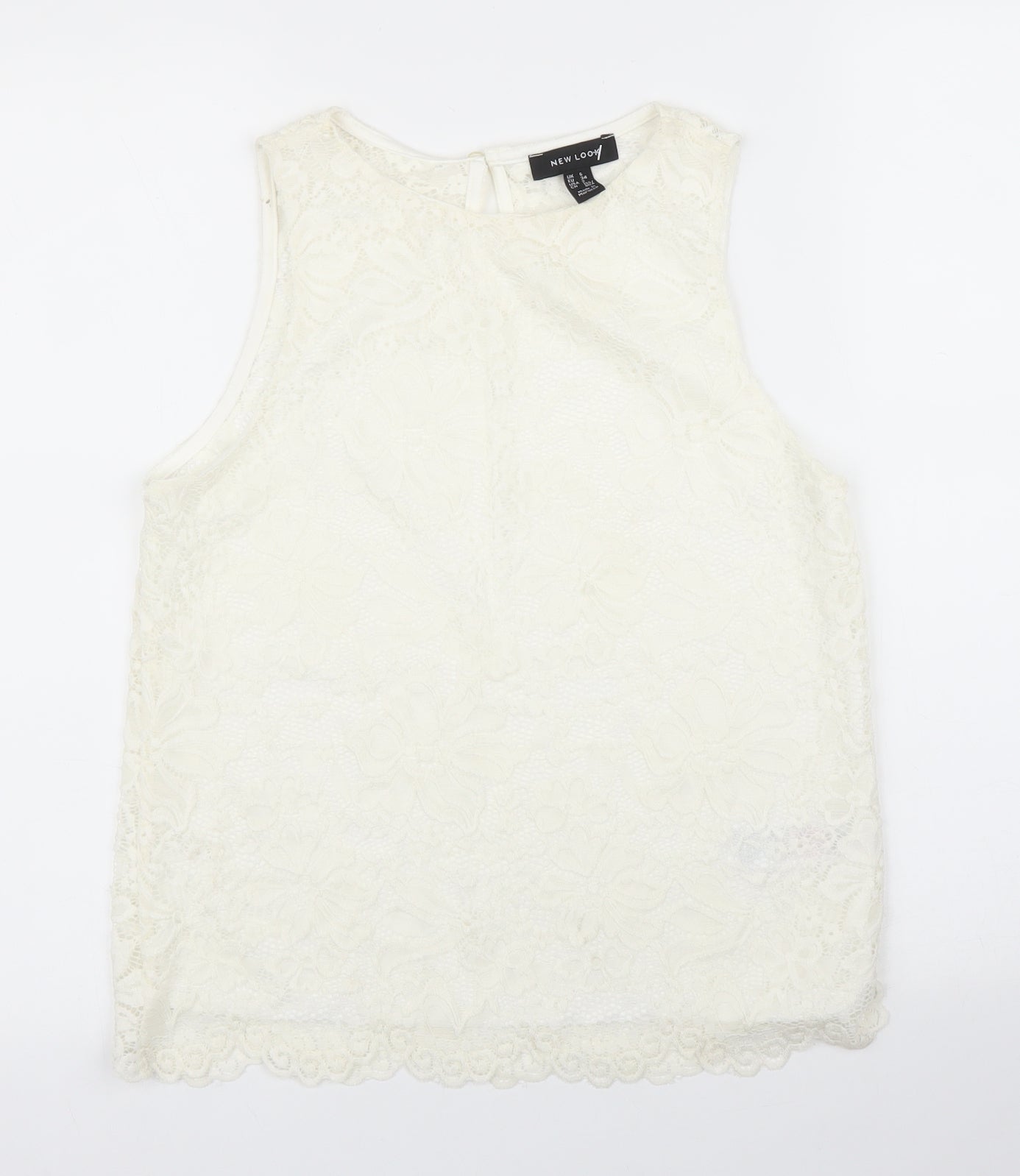 Womens UK Size 6 New Look Ivory Basic Blouse