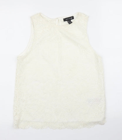 Womens UK Size 6 New Look Ivory Basic Blouse