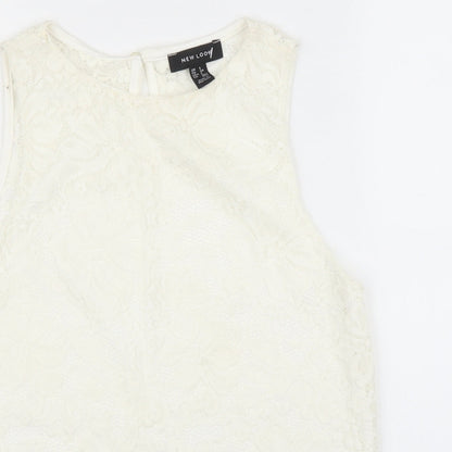 Womens UK Size 6 New Look Ivory Basic Blouse